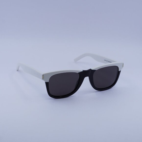 Saint Laurent SL51 049 Sunglasses White/Black Square Frame, Grey Lenses - Picture 7 of 10